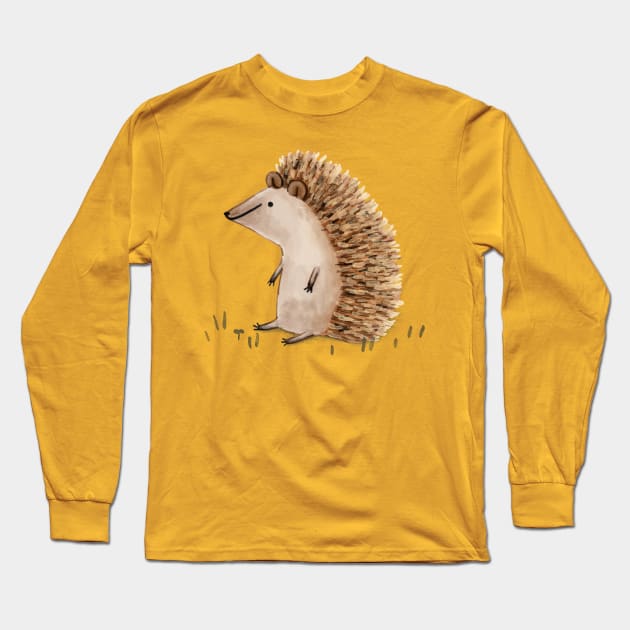 Hedgie Has a Sit Down Long Sleeve T-Shirt by Sophie Corrigan